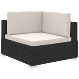 8 Piece Garden Lounge Set with Cushions Poly Rattan Black - Top-Down View