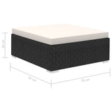 8 Piece Garden Lounge Set with Cushions Poly Rattan Black - Extra Image