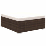 8 Piece Garden Lounge Set with Cushions Poly Rattan Brown - 45-Degree Angle