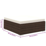 8 Piece Garden Lounge Set with Cushions Poly Rattan Brown - Extra Image