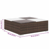 8 Piece Garden Lounge Set with Cushions Poly Rattan Brown - Extra Image