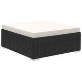 8 Piece Garden Lounge Set with Cushions Poly Rattan Black - 45-Degree Angle
