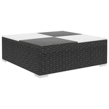 8 Piece Garden Lounge Set with Cushions Poly Rattan Black - Rear View