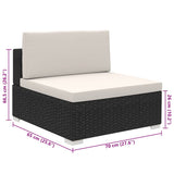 8 Piece Garden Lounge Set with Cushions Poly Rattan Black - Extra Image
