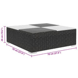 8 Piece Garden Lounge Set with Cushions Poly Rattan Black