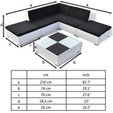 6 Piece Garden Lounge Set with Cushions Poly Rattan White - Top-Down View