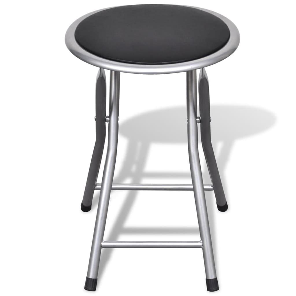 Folding Stools 4 pcs Faux Leather