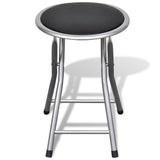 Folding Stools 4 pcs Faux Leather - Top-Down View