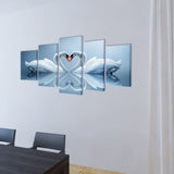 Canvas Wall Print Set Swan 200 x 100 cm - Front View