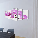 Canvas Wall Print Set Orchid 100 x 50 cm