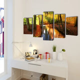 Canvas Wall Print Set Forest 100 x 50 cm - Front View