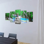 Canvas Wall Print Set Buddha 100 x 50 cm