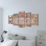 Canvas Wall Print Set Home Sweet Home Design 200 x 100 cm - Front View