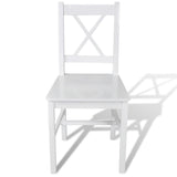 Dining Chairs 2 pcs White Pinewood - Front View
