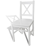 Dining Chairs 2 pcs White Pinewood - Side View