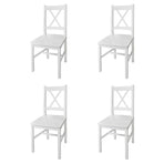 Dining Chairs 4 pcs White Pinewood