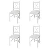 Dining Chairs 4 pcs White Pinewood