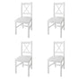Dining Chairs 4 pcs White Pinewood