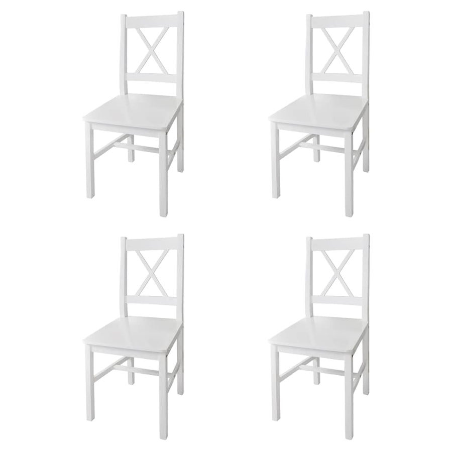 Dining Chairs 4 pcs White Pinewood