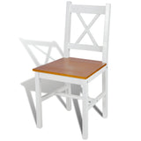 Dining Chairs 4 pcs White Pinewood - Side View