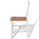 Dining Chairs 4 pcs White Pinewood - Top-Down View