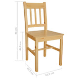 Dining Chairs 2 pcs Pinewood - 45-Degree Angle