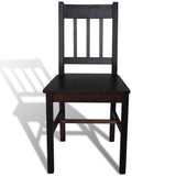 Dining Chairs 2 pcs Dark Brown Pinewood - Side View