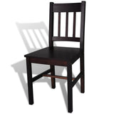 Dining Chairs 2 pcs Dark Brown Pinewood - Top-Down View