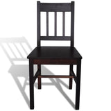Dining Chairs 4 pcs Dark Brown Pinewood - Side View
