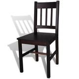 Dining Chairs 4 pcs Dark Brown Pinewood - Top-Down View