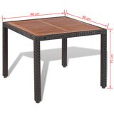 5 Piece Outdoor Dining Set with Cushions Poly Rattan Black