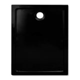 Rectangular ABS Shower Base Tray Black 80 x 100 cm - Side View