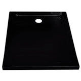 Rectangular ABS Shower Base Tray Black 80 x 100 cm - Top-Down View