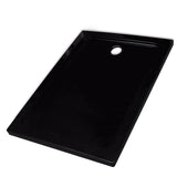Rectangular ABS Shower Base Tray Black 80 x 110 cm - Front View