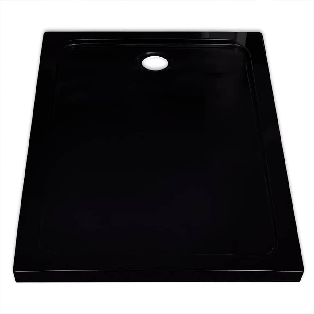 Rectangular ABS Shower Base Tray Black 80 x 110 cm
