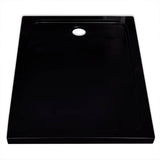 Rectangular ABS Shower Base Tray Black 80 x 110 cm
