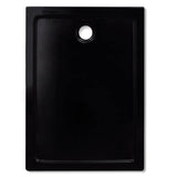 Rectangular ABS Shower Base Tray Black 80 x 110 cm