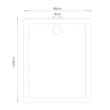 Rectangular ABS Shower Base Tray Black 80 x 110 cm