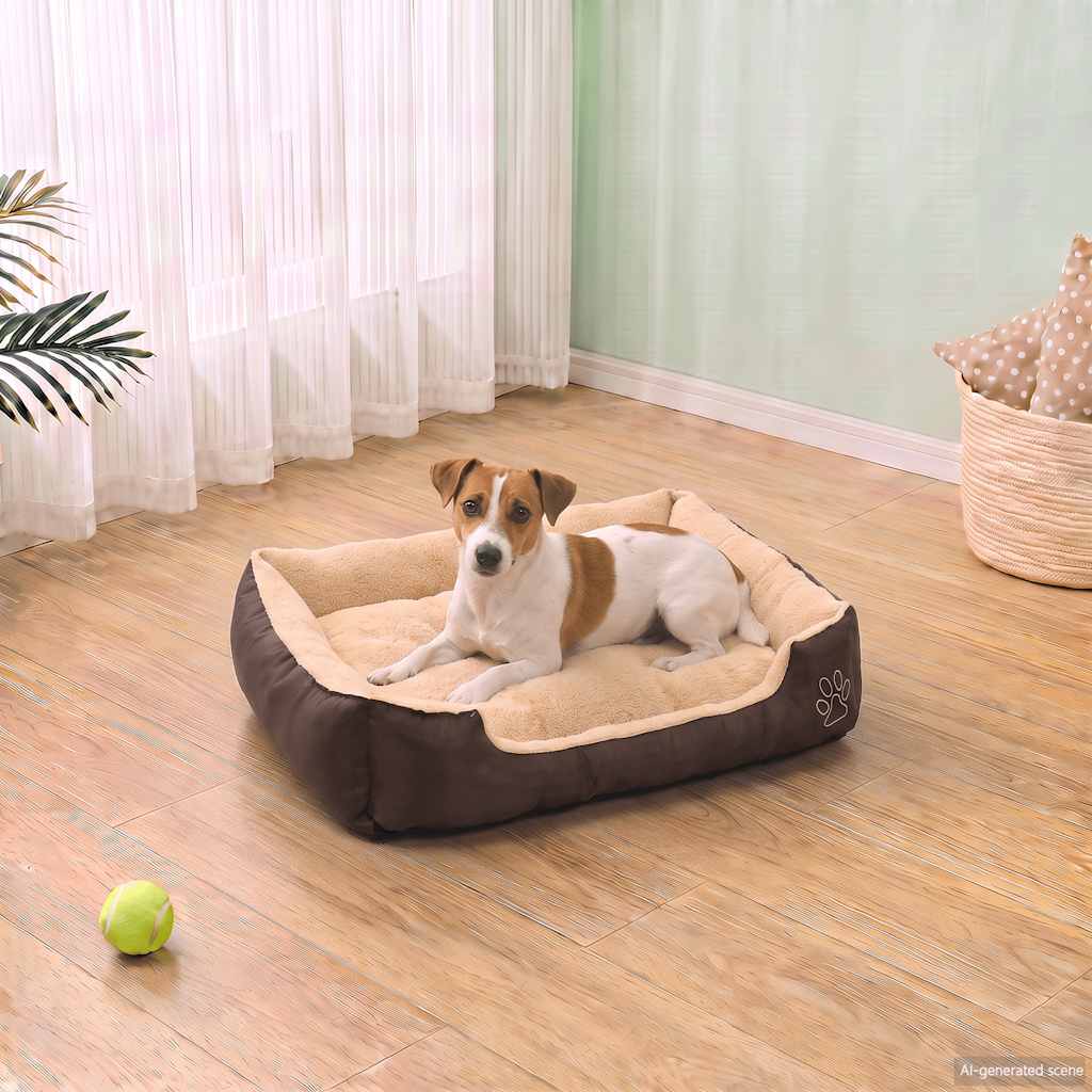 Warm Dog Bed with Padded Cushion S