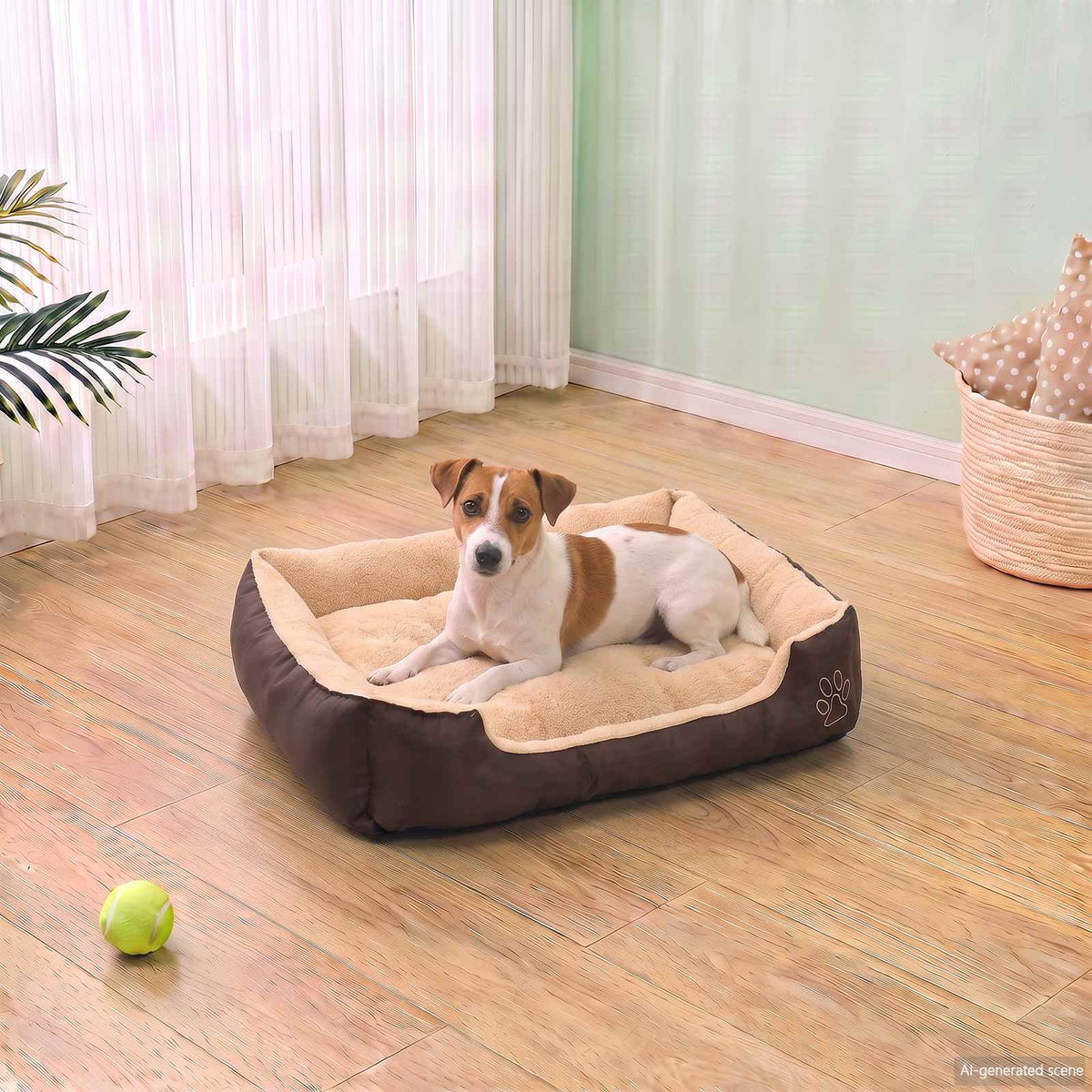 Warm Dog Bed with Padded Cushion S