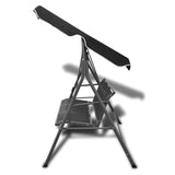 Garden Swing Bench with Canopy Black - Side View