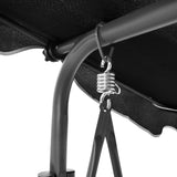 Garden Swing Bench with Canopy Black - Top-Down View