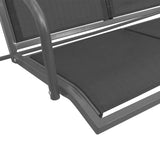 Garden Swing Bench with Canopy Black - 45-Degree Angle
