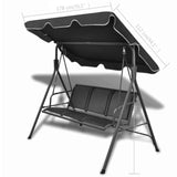 Garden Swing Bench with Canopy Black - Rear View