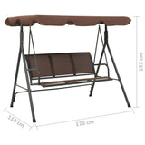 Coffee Garden Swing Bench - Close-Up Angle