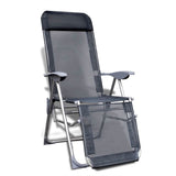 Folding Garden Chairs 2 pcs Aluminium and Textilene Grey - Front View