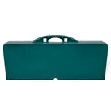 Foldable Camping Table Set with 4 Stools Aluminium Extra Light Green - 45-Degree Angle