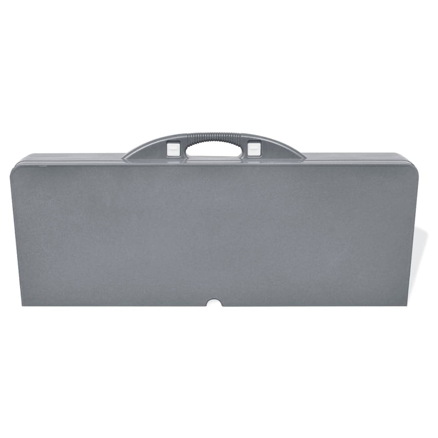Foldable Camping Table Set with 4 Stools Light Grey