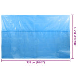 Rectangular Pool Cover 732 x 366 cm PE Blue - Rear View