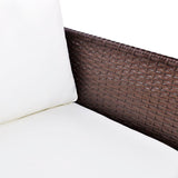 3 Piece Garden Lounge Set with Cushions Poly Rattan Brown - Top-Down View
